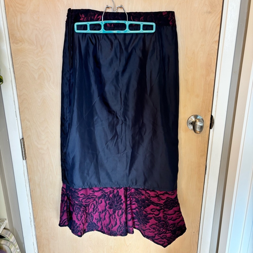 Vintage Joanie Char Mermaid Skirt Size Medium Floral Witchy Theater Trumpet Punk - Picture 6 of 10